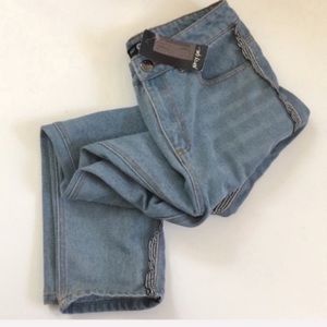 Nasty Gal | Daisy Street gingham trim mom jean pant